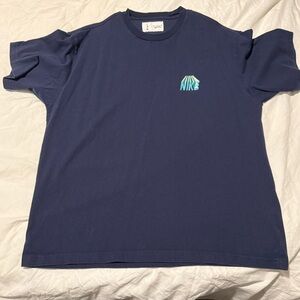 Nike Men's Dark Blue Tee with Teal Logo